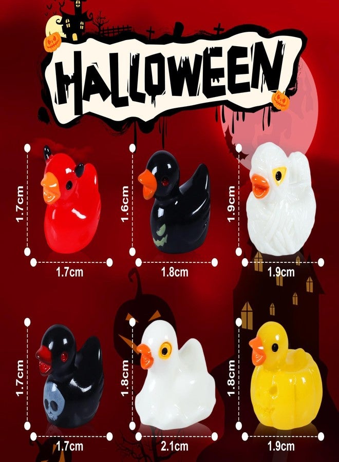 DASHUAIGE 96 Pcs Mini Resin Ducks Halloween, Black Miniature Mini Ducks Figurines Tiny Ornaments for Garden Decoration Party Decoration DIY Craft Accessories (Halloween 1) - Image 2